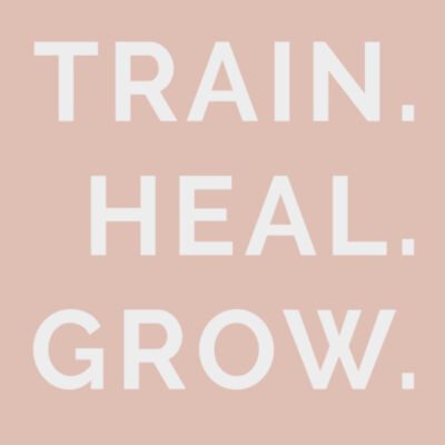Train. Heal. Grow. White Symbol T-Shirt Design